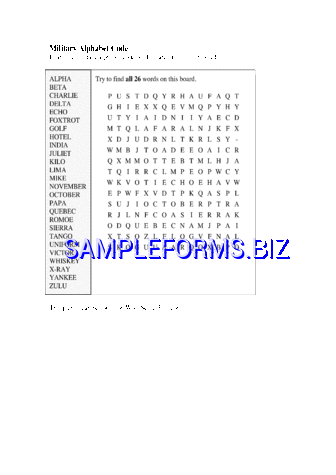 Military Alphabet Code pdf free